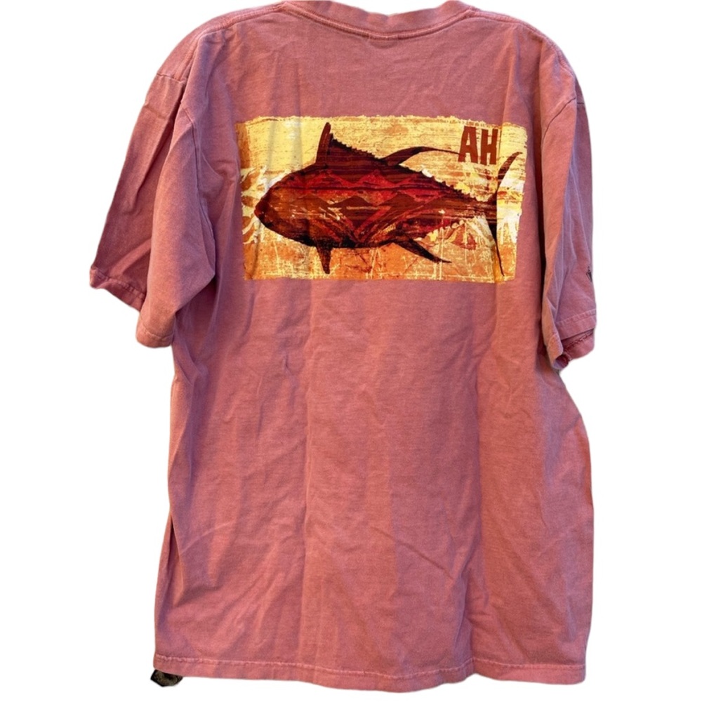 Crazy Shirts Ahi Hawai’i Chile Dyed Graphic Short Sleeve Tuna Tee Unisex Large - Picture 3 of 8